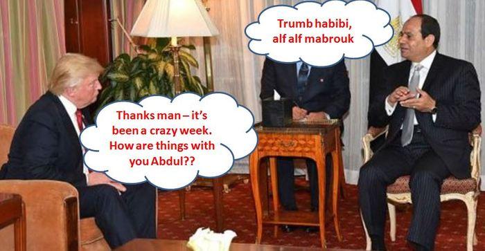 محادثة ساخرة “تخيلية” بين السيسي وترامب: أنا وأنت هنرجع مصر عظيمة تاني