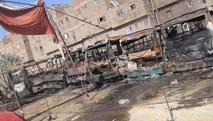 تفحم 5 أتوبيسات بجراج ببولاق الدكرور