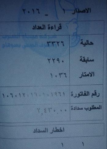 بالصور.. وصول قيمة فواتير المياه بسوهاج إلى 2000 جنيه