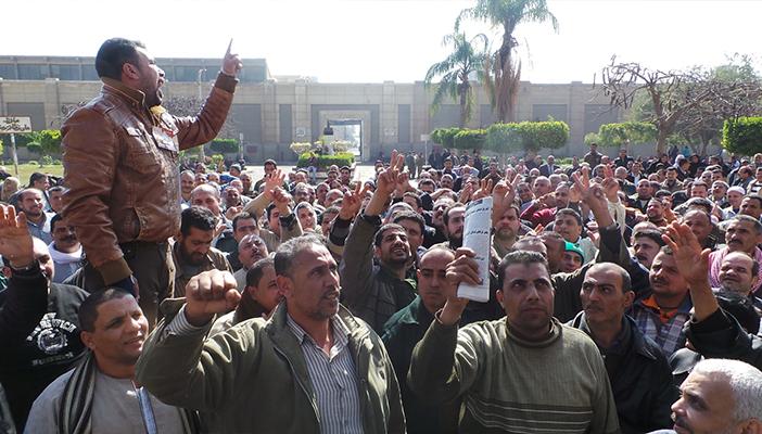 إضراب عمال التغذية المدرسية في المنيا