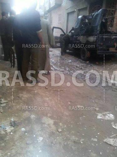مجهولون يشعلون النار ببوكس شرطة بالمنوفية