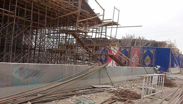 انهيار كوبري تحت الإنشاء في بني سويف لسوء مواد البناء