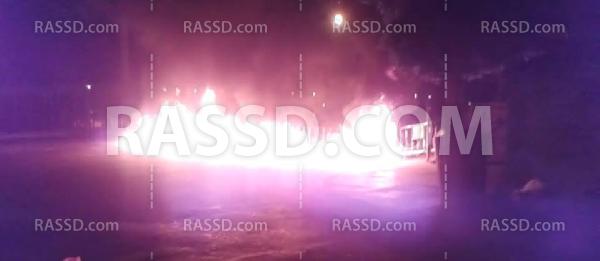 مجهولون يشعلون النار في الكرودن الأمني بدمياط فجرا