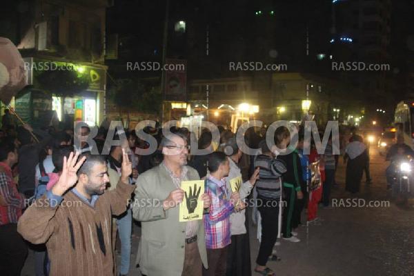 مسيرة ليلية منددة بالانقلاب العسكري بشبرا الخيمة