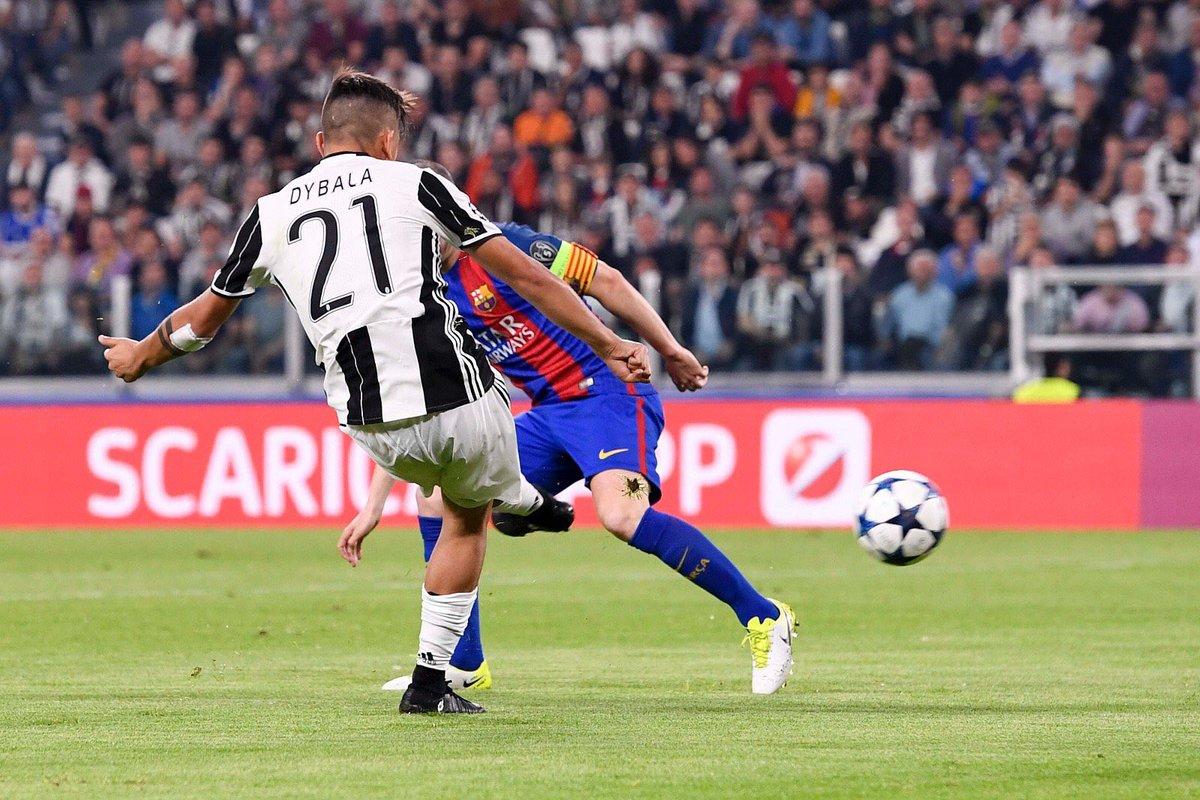 ليلة الأبطال.. ثنائية ديبالا تصعب المهمة أمام برشلونة في الشوط الأول