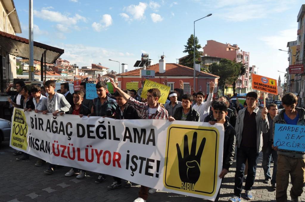 بالفيديو.. مظاهرات للجالية المصرية في إسطنبول في جمعة “الأرض والعرض”