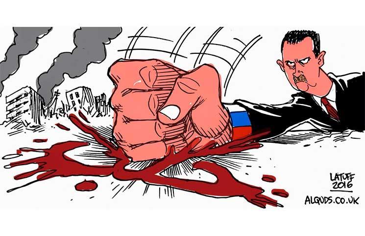 بالكاريكاتير.. صحف العالم تستنكر الصمت الدولي حيال مجازر حلب