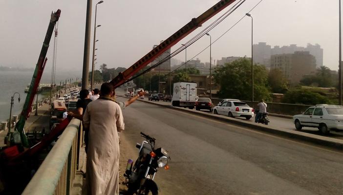 انهيار جزئي بكوبري روض الفرج ومصرع شخص وإصابة آخر