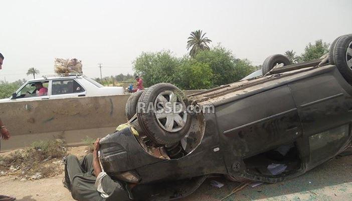 شلل مروري إثر اصطدام سيارة على طريق القاهرة بني سويف