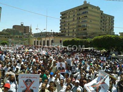 الالاف ببني سويف  في مسيرات لتأييد الرئيس مرسي