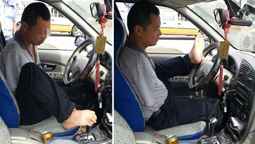 شاب يقود سيارته 160 ألف كيلو متر بقدميه