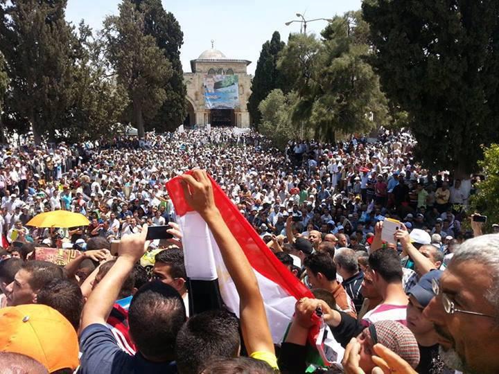 مسيرة حاشدة بالمسجد الأقصى تأييدا لشرعية الرئيس مرسي