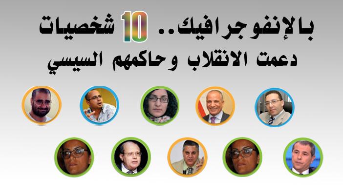 بالإنفوجرافيك.. 10 شخصيات دعمت الانقلاب وحاكمهم السيسي