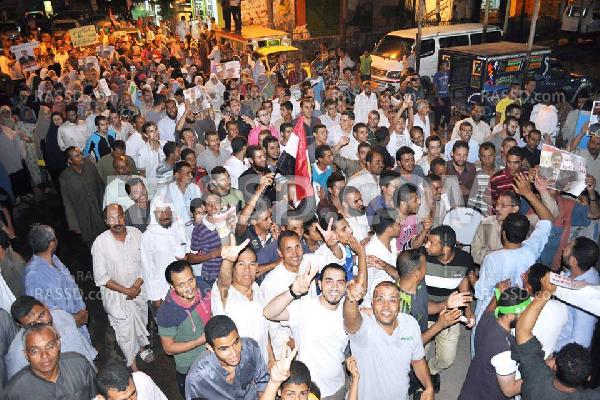 مظاهرة ضد انقلاب ‫‏العسكر بمركز ببا ببني سويف