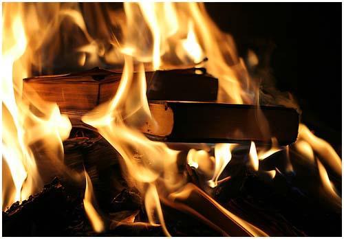 علي طريقة التتار.. ميليشيات الانقلاب تحرق كتب الاخوان