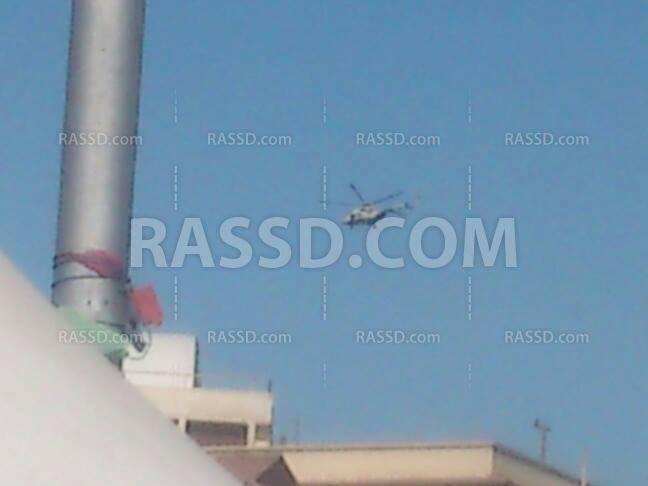 مروحية عسكرية تحلق فوق اعتصام النهضة