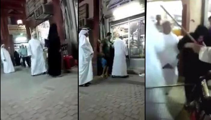 بالفيديو.. كويتي يعتدي على منتقبة بسوق “المباركية”