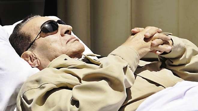 وصول المخلوع إلى مستشفى المعادي العسكري بعد إخلاء سبيله