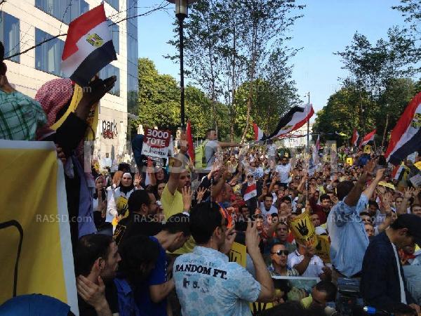 وقفة أمام الاتحاد الأوروبي ببروكسل رفضاً للانقلاب