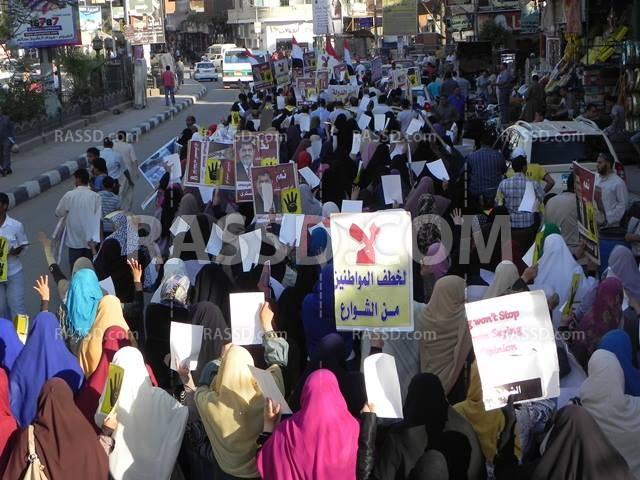 مسيرات لرفض الإنقلاب بالفيوم وسط تفاعل الأهالى