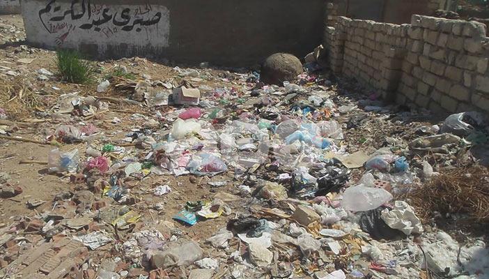 استياء أهالي قرية بالشرقية من تراكم أكوام القمامة وسط إهمال المسؤولين