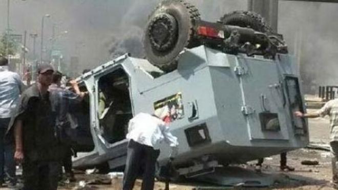 إصابة ضابط و6 مجندين جراء انقلاب مدرعة تقلهم على طريق الزعفرانة