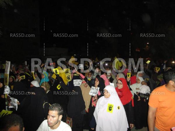 مسيرة حاشدة بالمعادى لرفض الانقلاب العسكري