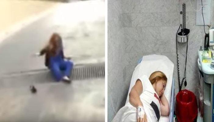 بالفيديو.. وقوع ريهام سعيد على الهواء أثناء تقديمها برنامجها من لبنان