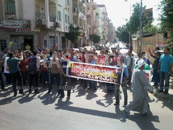 طلاب الثانويية العسكرية بالبحيرة يتظاهرون ضد الانقلاب