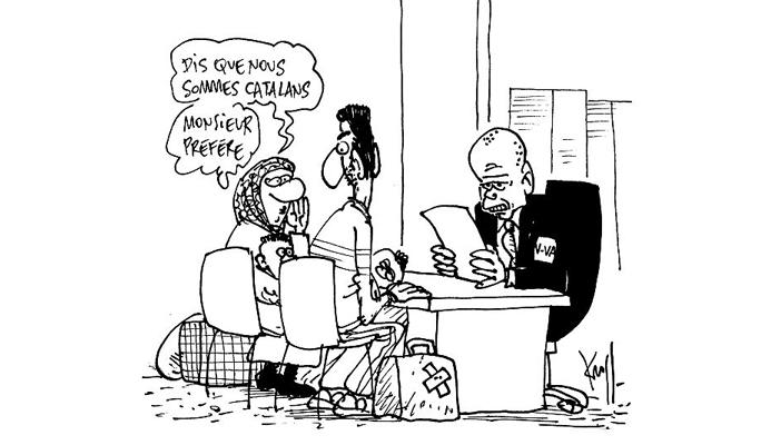 كاريكاتير.. ألمانيا ترفض لجوء السوريين وترحّب بكتالونيا