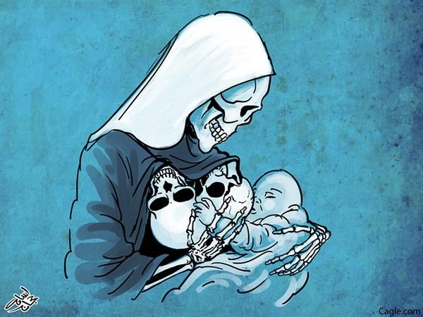 كاريكاتير.. أمهات سوريا أصبحن “هياكل عظمية”