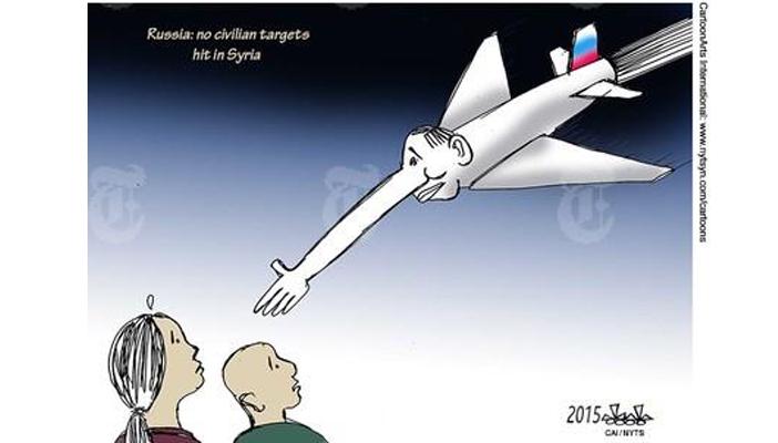 كاريكاتير.. كيف تعتني روسيا بالأطفال السوريين؟