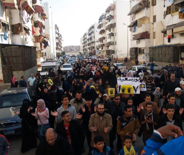 مسيرة ببورسعيد تنديدًا بدستور الإنقلاب