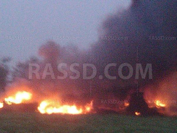 بالصور .. سقوط طائرة حربية بمركز السنبلاوين