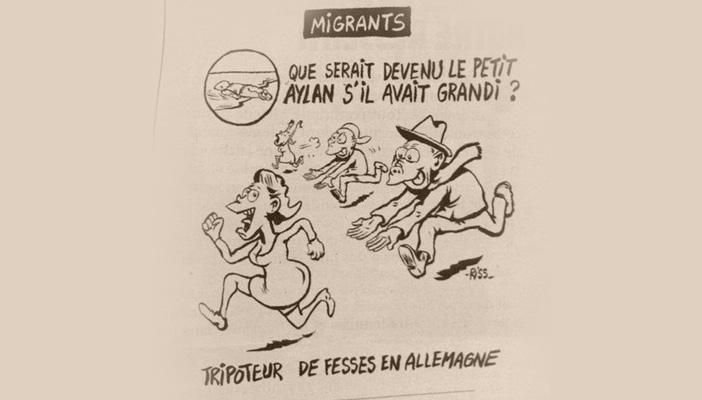 رواد فيس بوك: كاريكاتير”شارلي إيبدو” المسيء عن “إيلان”.. سخافة وحقارة