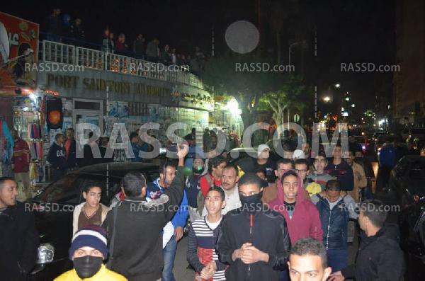 ألتراس ربعاوى يقود تظاهرة ضد الإنقلاب ببورسعيد