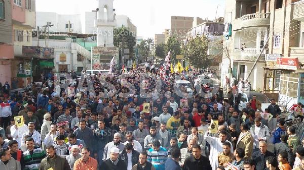 مسيرة لتحالف دعم الشرعية بمنطقة البدرشين بالجيزة