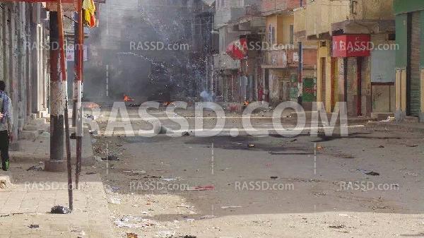 أمن اﻷنقلاب يحاصر المتظاهرين بحوش عيسى