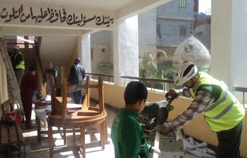 بالصور حملة “معا نبنى مصر” تقوم بصيانة كاملة لمدرسة في الدقهلية