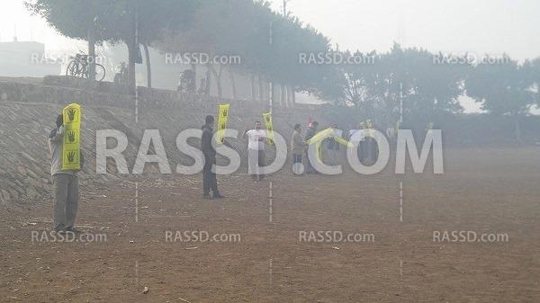 سلسلة بشرية رافضة للإنقلاب بـ”ميت غمر”