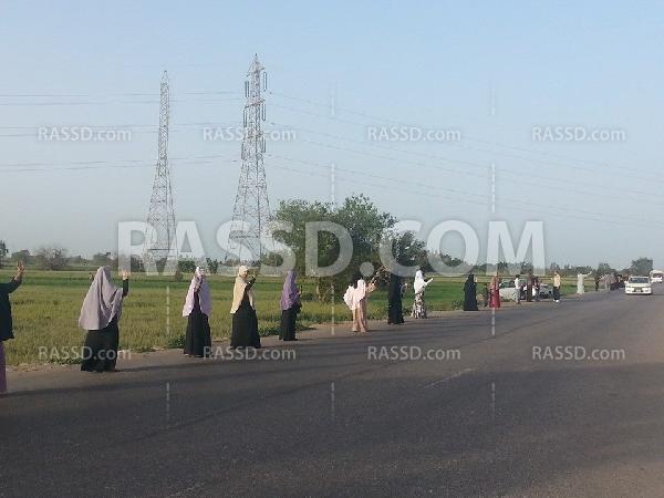 سلسلة بشرية منددة بالانقلاب بالمنصورة – الدقهلية