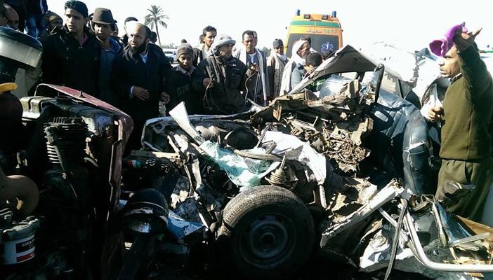 مصرع شخص وإصابة 7 في تصادم 5 سيارات أعلى المنيب