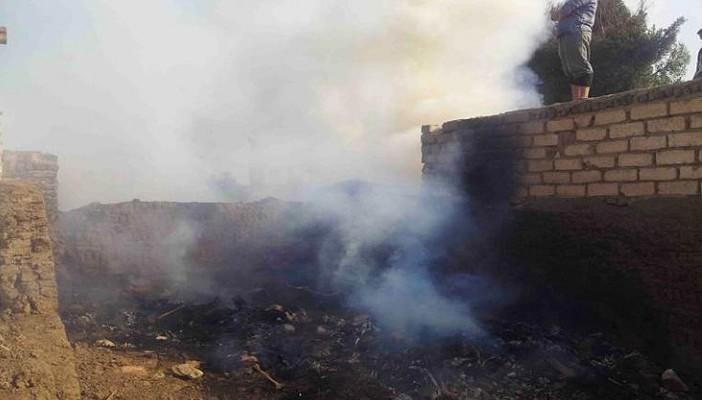 نفوق 12 رأس ماشية في حريق منزل أمين شرطة بسوهاج