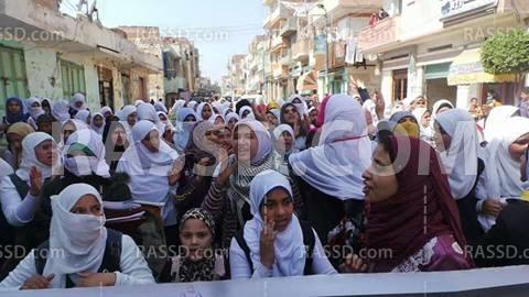 مسيرة لطلاب ضد الانقلاب بحوش عيسى رفضًا للانقلاب