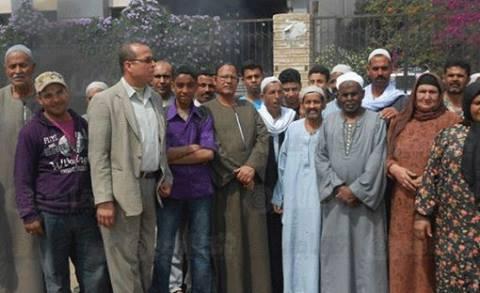 أهالي “المناشلة” يحتجون على طردهم من أراضي الأوقاف بالبحيرة