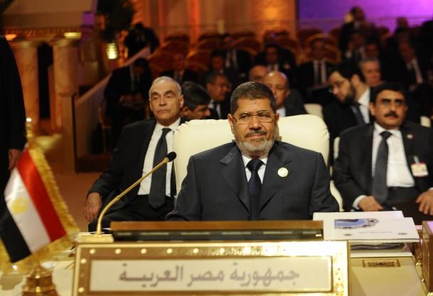 مرسي يلتقي الخطيب وأمير قطر والخزاعي على هامش قمة الدوحة