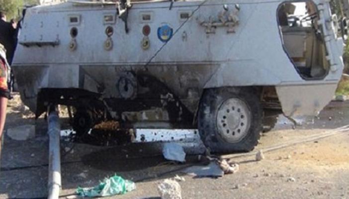 إصابة 4 مجندين في انفجار مدرعة شرطة شمال سيناء