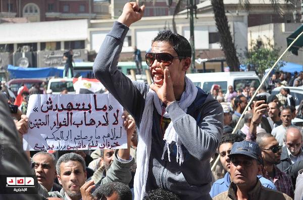 مظاهرة أمام ماسبيرو لوصف متظاهري”القضاء “بالبلطجية