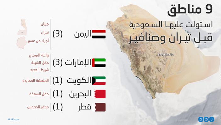 بالإنفوجرافيك.. 9 مناطق استولت عليها السعودية قبل “تيران وصنافير”