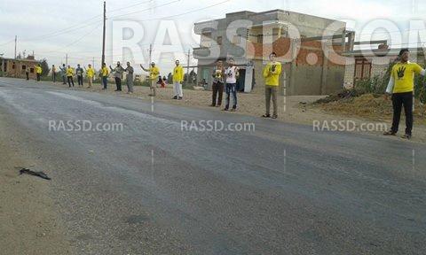 سلسلة بشرية لشباب ضد الانقلاب بالدقهلية رفضا للانقلاب